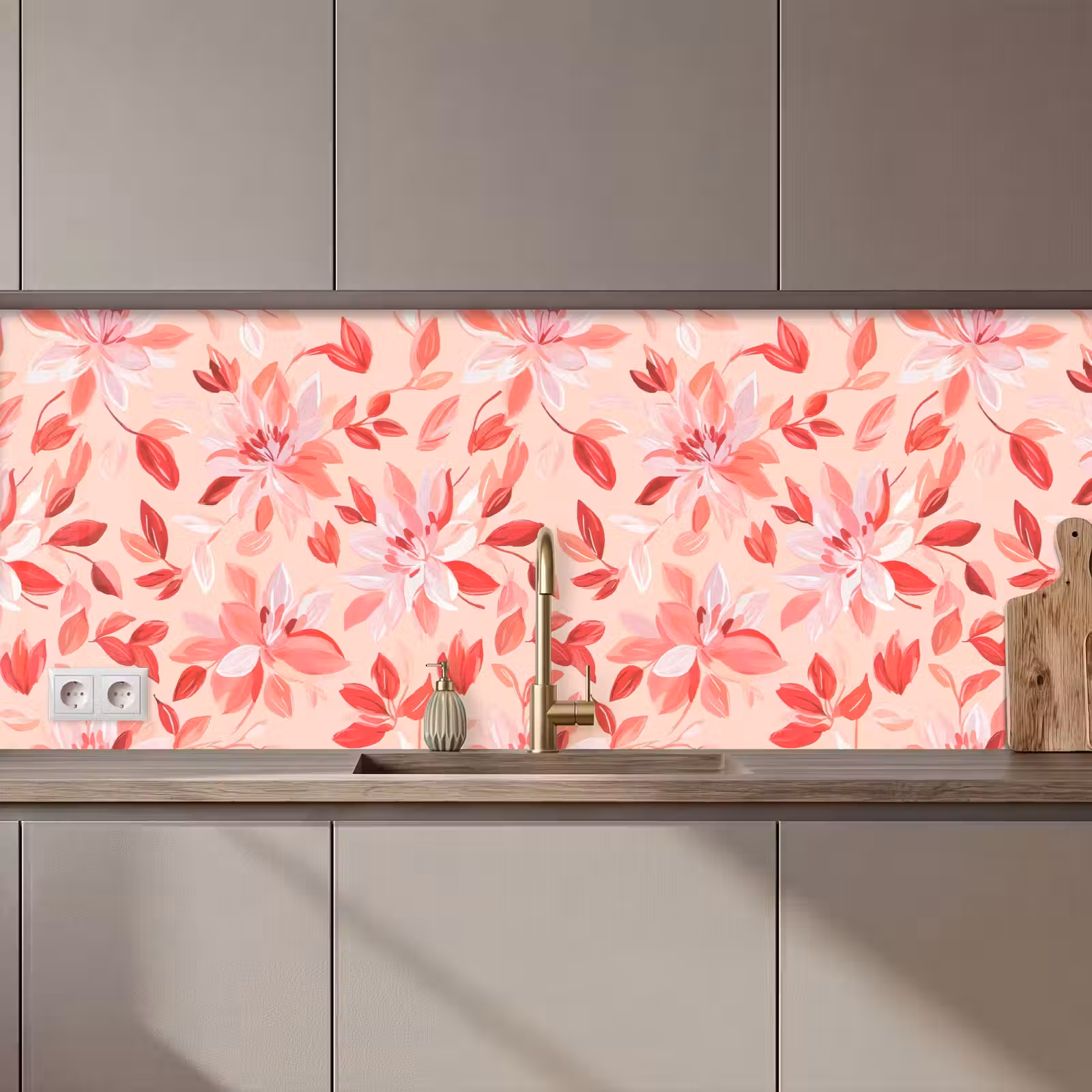 Keuken achterwand - Botanisch - Bloemen - Rood — 1