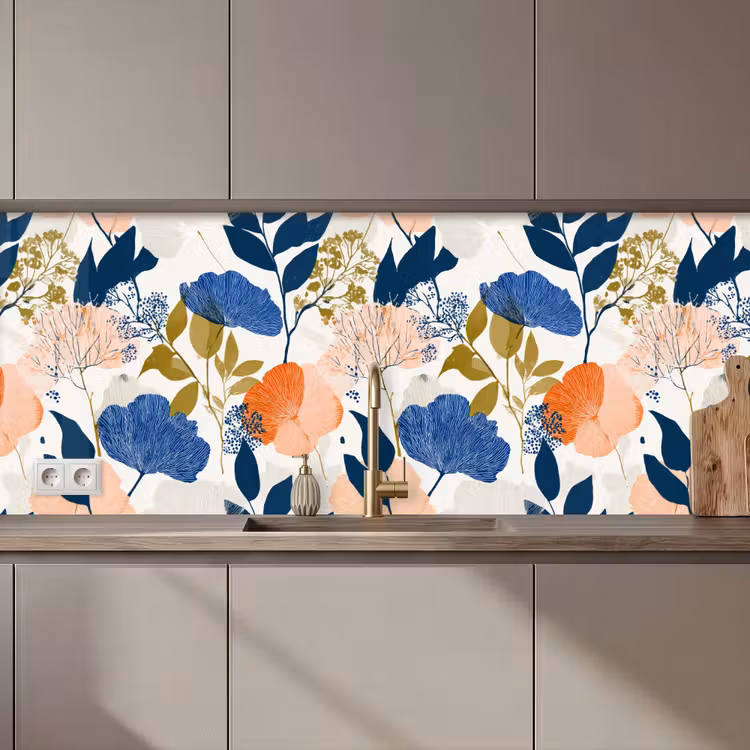 Keuken achterwand - Bloemen - Botanisch - Kleurrijk — 1