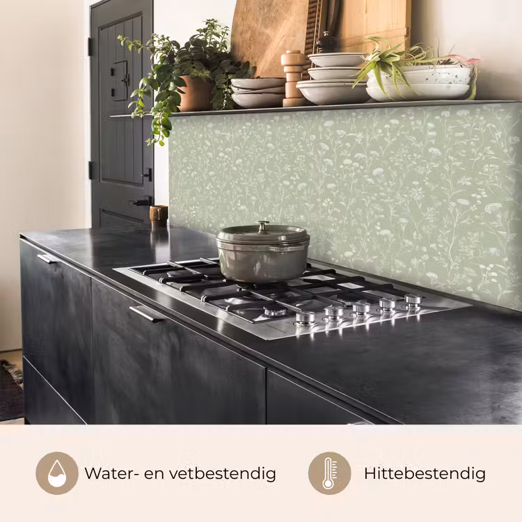 Keuken achterwand - Bloemen - Patroon - Groen — 3