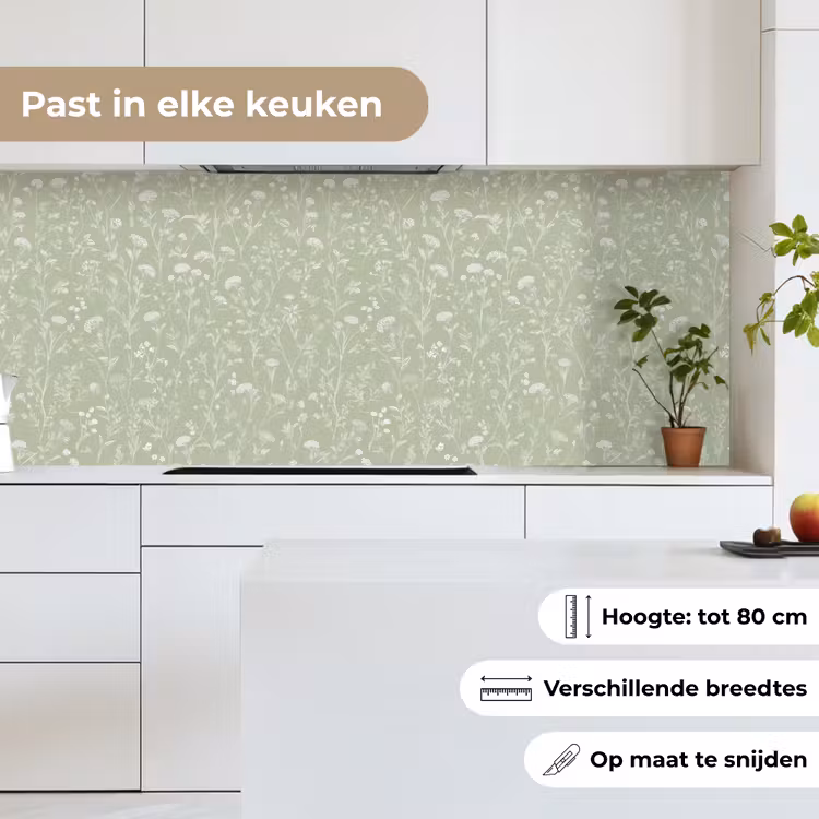 Keuken achterwand - Bloemen - Patroon - Groen — 4