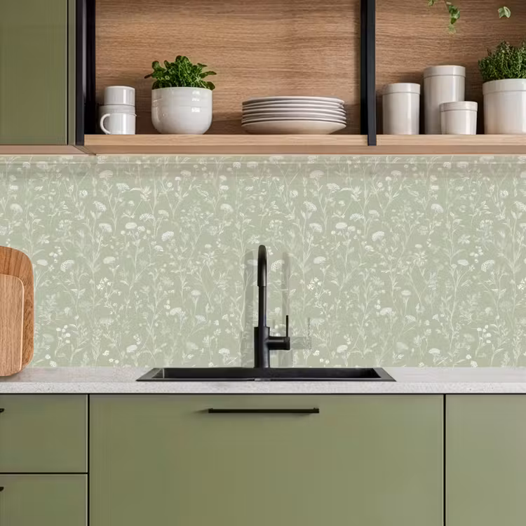 Keuken achterwand - Bloemen - Patroon - Groen — 5
