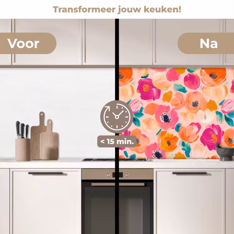 Keuken achterwand - Bloesems - Vrolijk - Kleurrijk — 2