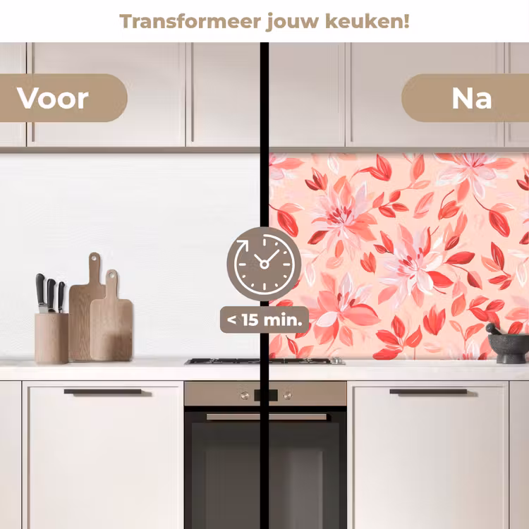 Keuken achterwand - Botanisch - Bloemen - Rood — 2