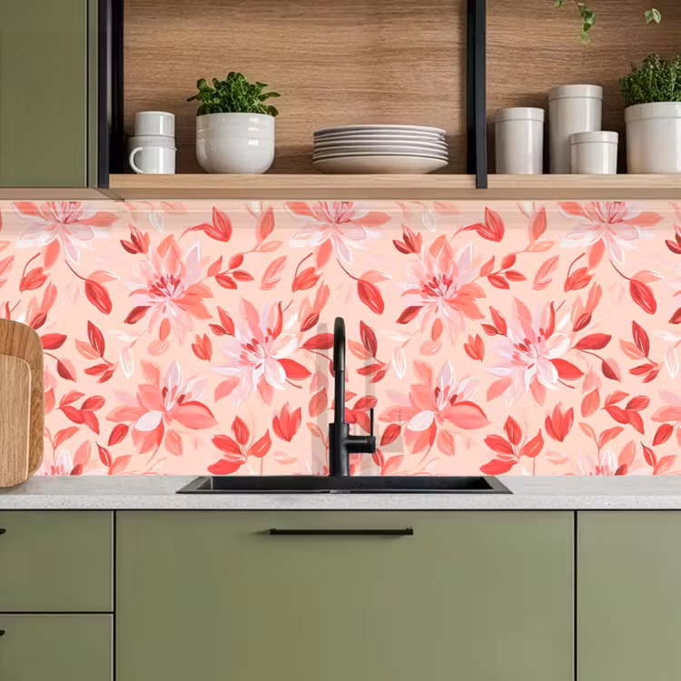 Keuken achterwand - Botanisch - Bloemen - Rood — 5