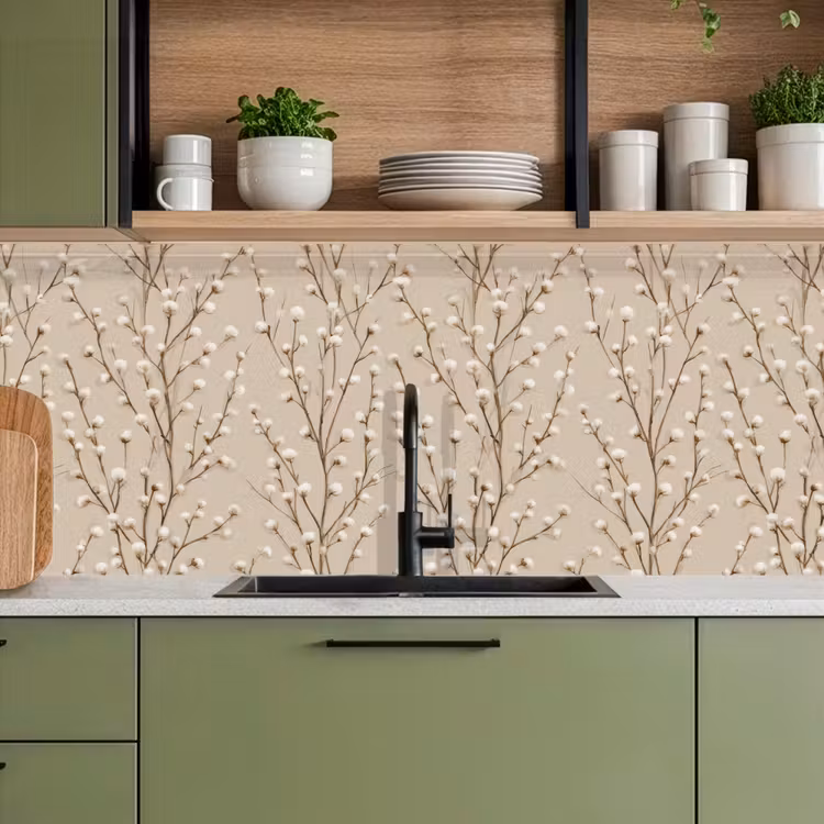 Keuken achterwand - Katoen - Natuur - Taupe — 5