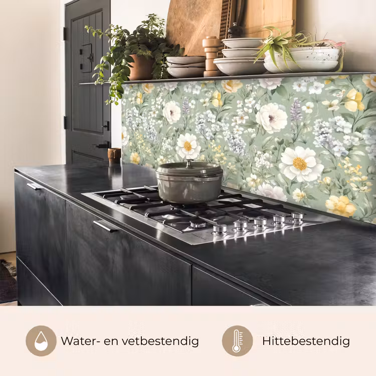 Keuken achterwand - Klassiek - Bloemenpatroon - Kleurrijk — 3