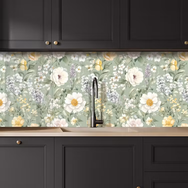 Keuken achterwand - Klassiek - Bloemenpatroon - Kleurrijk — 6