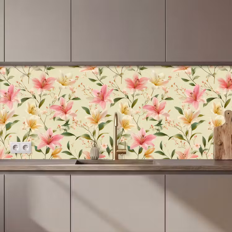 Keuken achterwand - Lelies - Sereen - Kleurrijk — 1