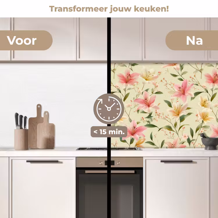 Keuken achterwand - Lelies - Sereen - Kleurrijk — 2
