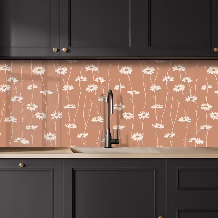 Keuken achterwand - Madeliefjes - Subtiel - Terracotta — 6