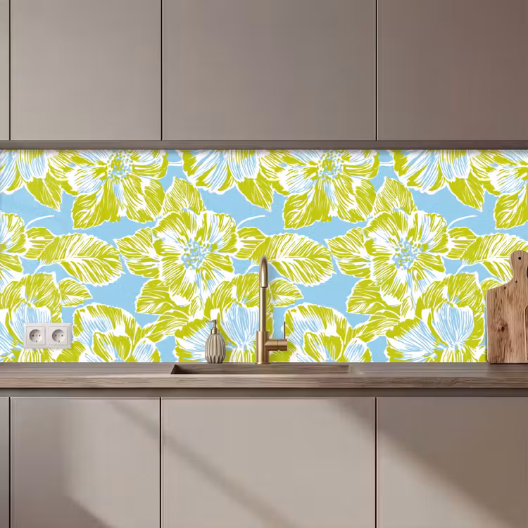 Keuken achterwand - Modern - Bloemen - Groen — 1