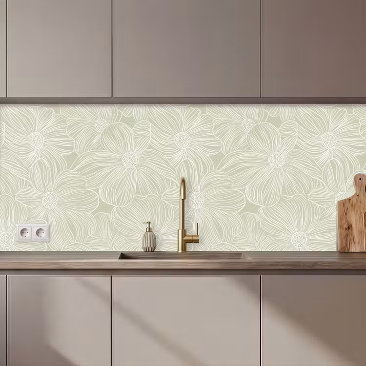 Keuken achterwand - Sereen - Bloemen - Groen — 1
