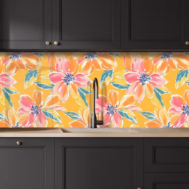 Keuken achterwand - Textuur - Bloemen - Kleurrijk — 6