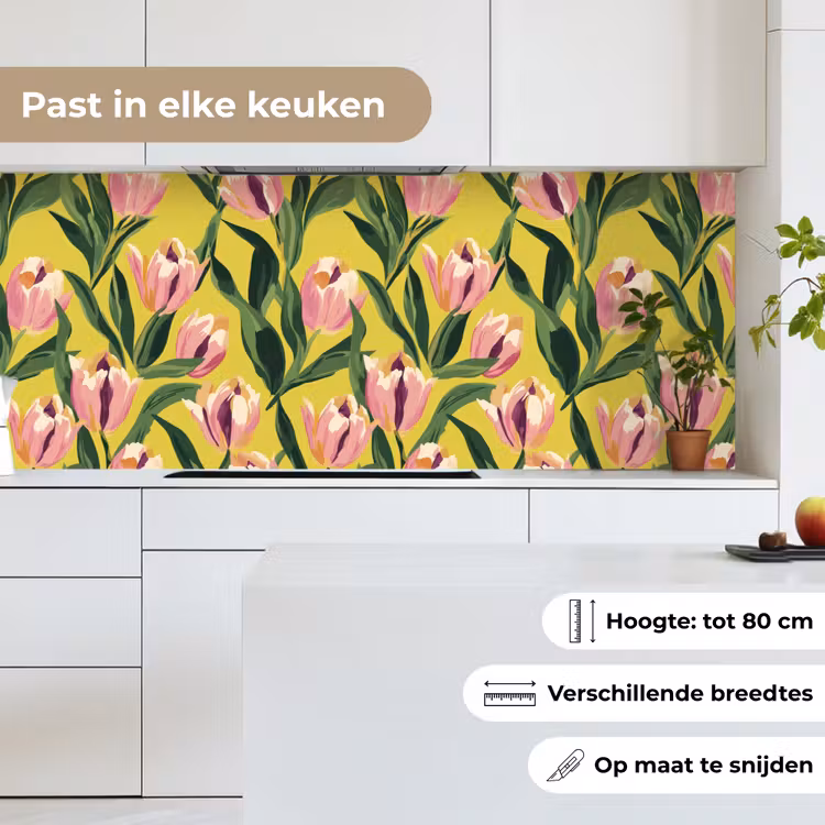 Keuken achterwand - Tulpen - Botanisch - Geel — 4