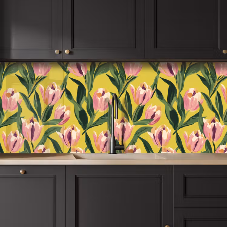 Keuken achterwand - Tulpen - Botanisch - Geel — 6