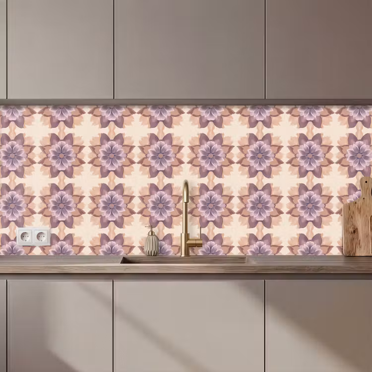 Keuken achterwand - Klassiek - Patroon - Paars — 1