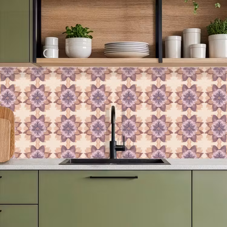 Keuken achterwand - Klassiek - Patroon - Paars — 5