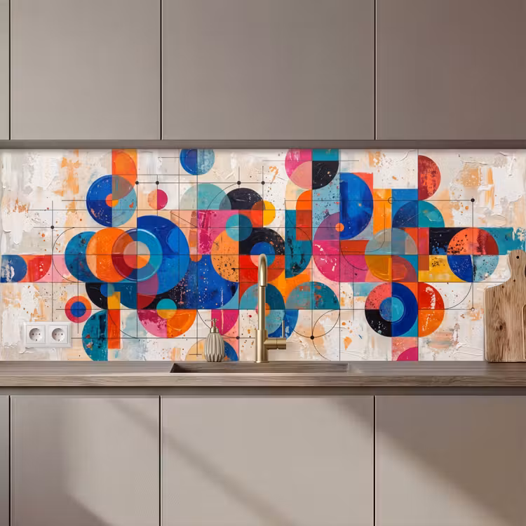 Keuken achterwand - Kunst - Geometrisch - Abstract - Kleurrijk — 1