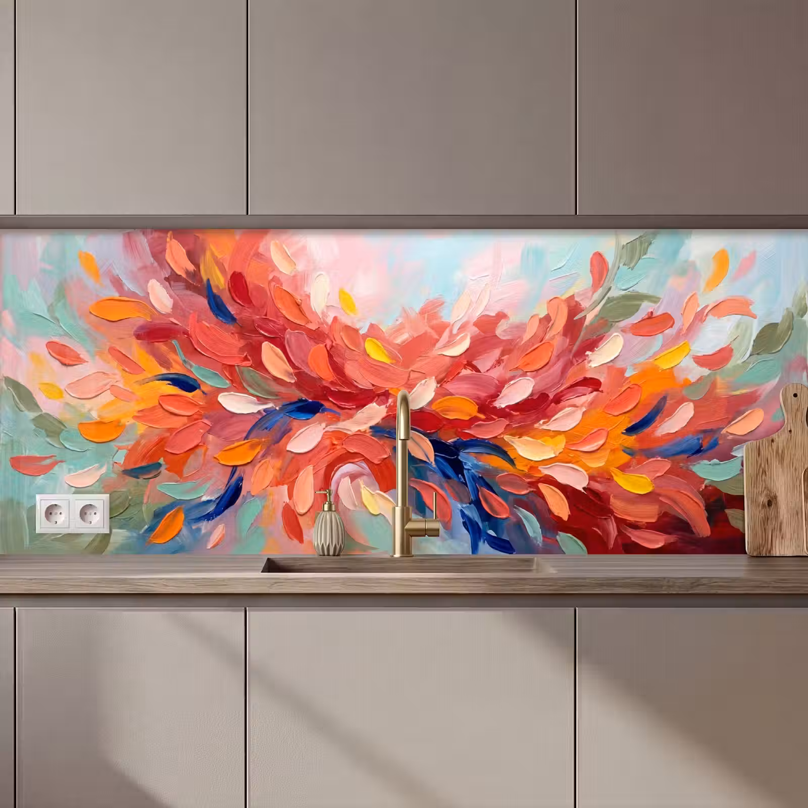 Keuken achterwand - Bloemen - Abstract - Kunst - Modern — 1