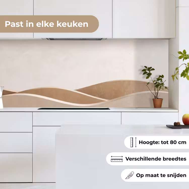 Keuken achterwand - Abstract - Golven - Modern - Beige — 4