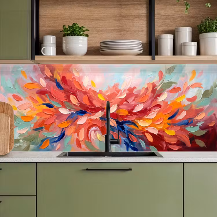 Keuken achterwand - Bloemen - Abstract - Kunst - Modern — 5