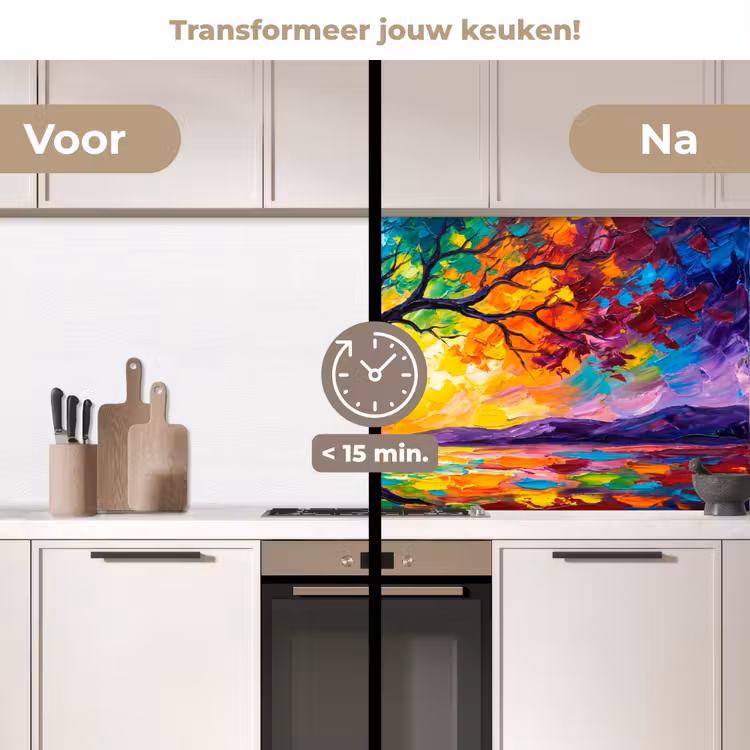 Keuken achterwand - Boom - Landschap - Natuur - Abstract - Kleurrijk — 2