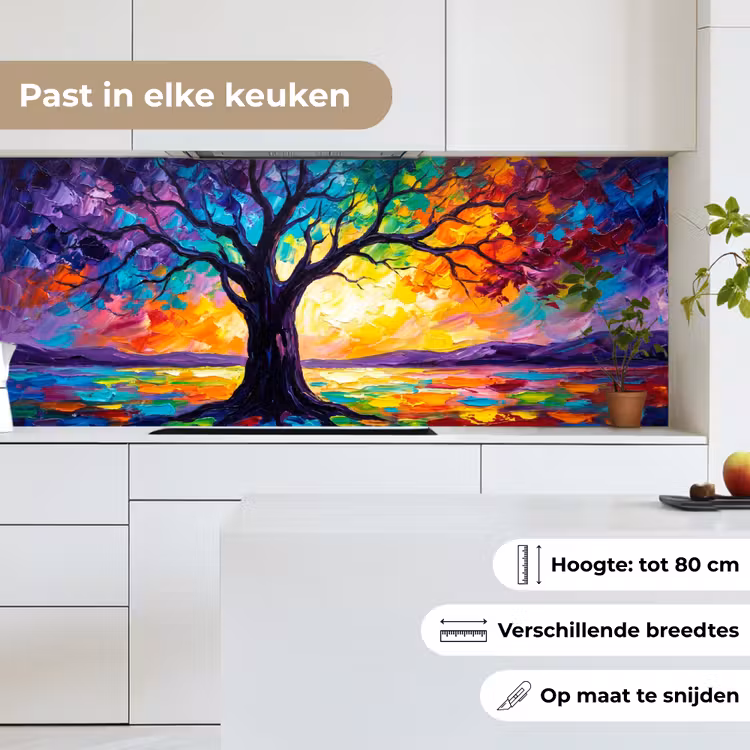 Keuken achterwand - Boom - Landschap - Natuur - Abstract - Kleurrijk — 4