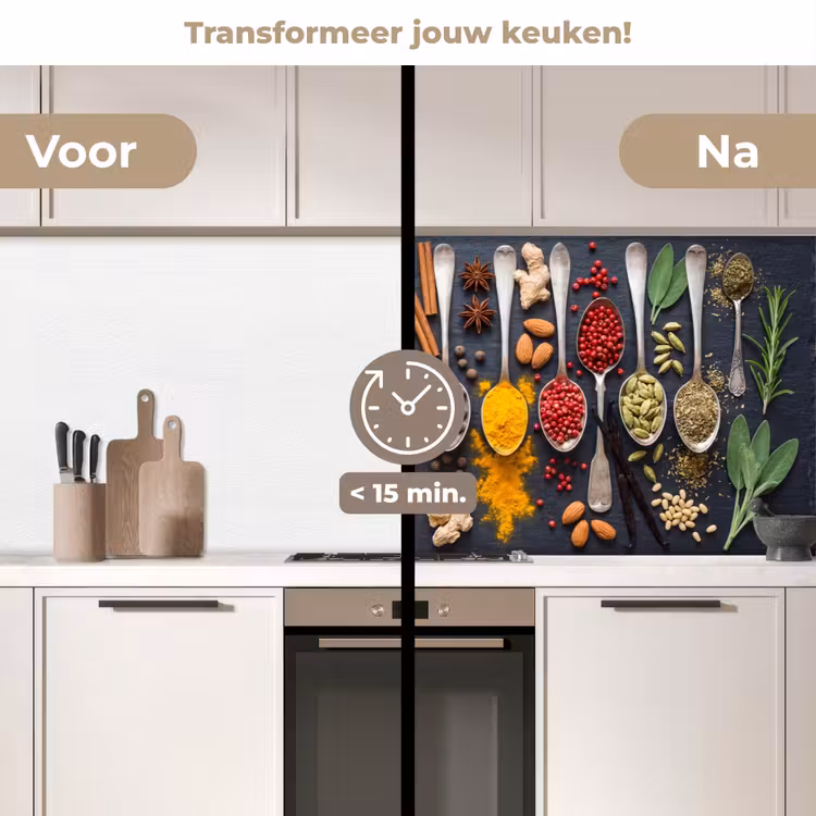 Keuken achterwand - Kruiden - Lepels - Culinair - Kleurrijk - Sfeervol — 2