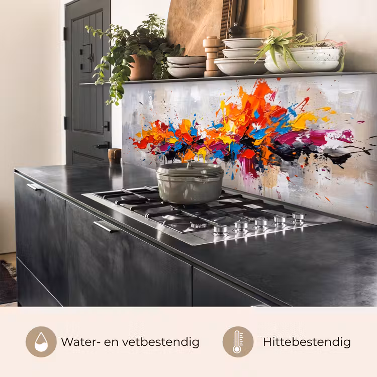Keuken achterwand - Abstract - Schilderij - Kleurrijk - Dynamisch — 3