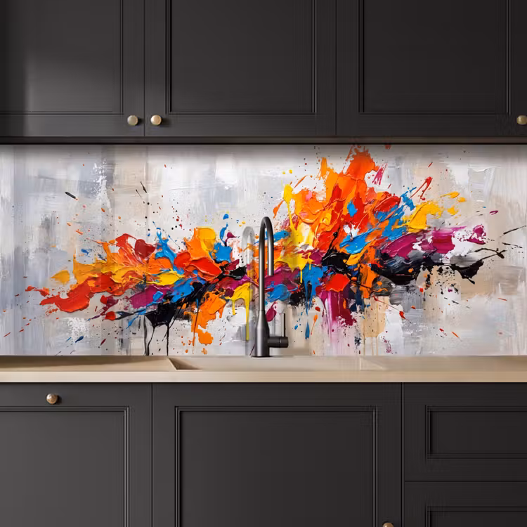 Keuken achterwand - Abstract - Schilderij - Kleurrijk - Dynamisch — 6