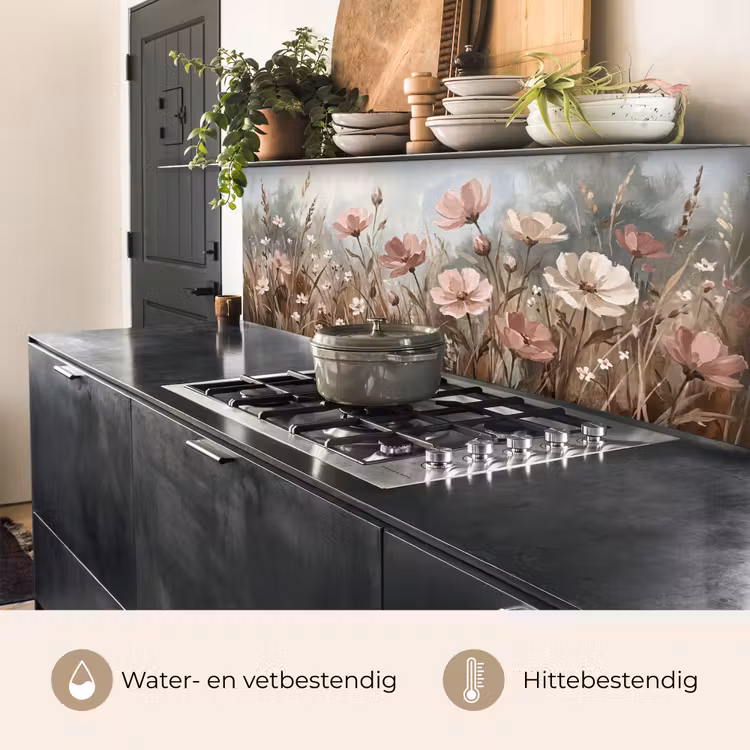 Keuken achterwand - Bloemen - Botanisch - Schilderij - Pastel - Rustiek — 3