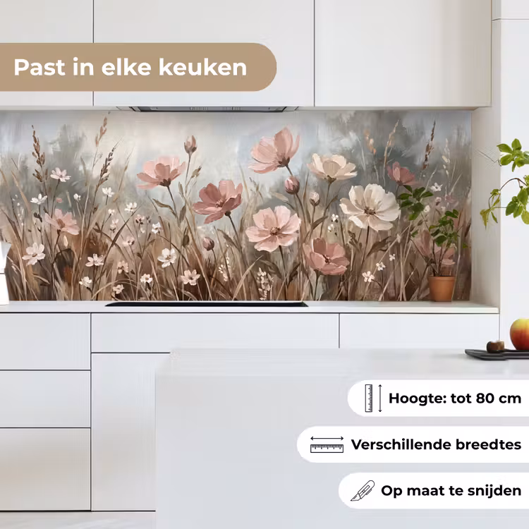 Keuken achterwand - Bloemen - Botanisch - Schilderij - Pastel - Rustiek — 4