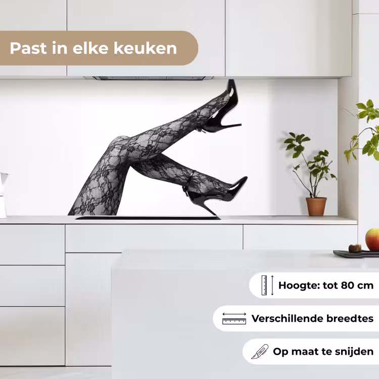 Keuken achterwand - Benen - Kant - Hakken - Zwart - Wit - Uitdagend — 4