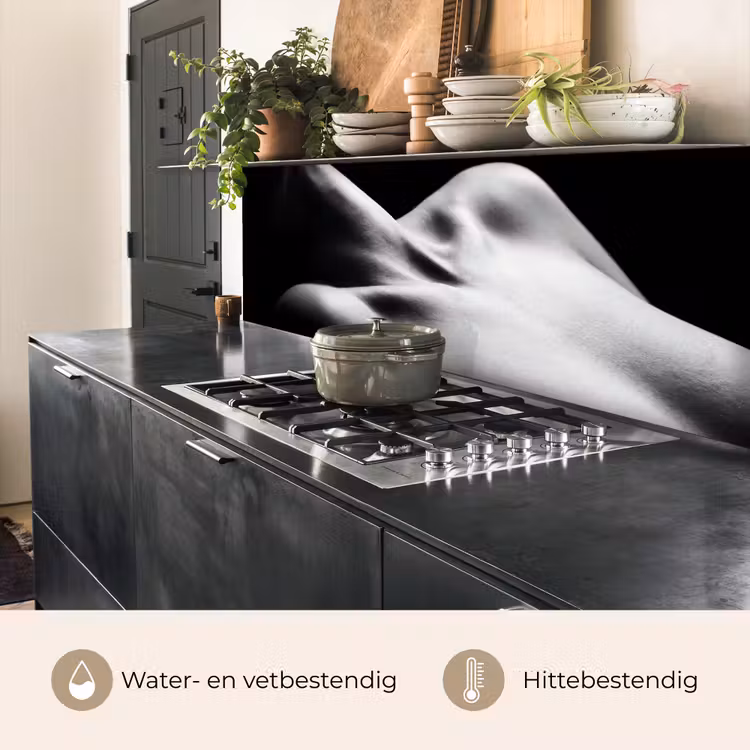 Keuken achterwand - Lichaam - Vormen - Abstract - Zwart - Wit - Sensueel — 3