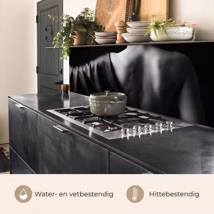 Keuken achterwand - Schouder - Zijde - Rug - Zwart - Wit - Elegant — 3
