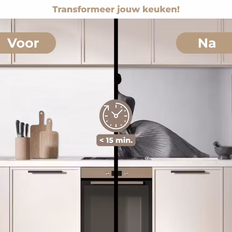 Keuken achterwand - Vrouw - Rug - Textuur - Zwart - Wit - Elegant — 2