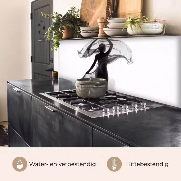 Keuken achterwand - Vrouw - Sluier - Portret - Zwart - Wit - Artistiek — 3