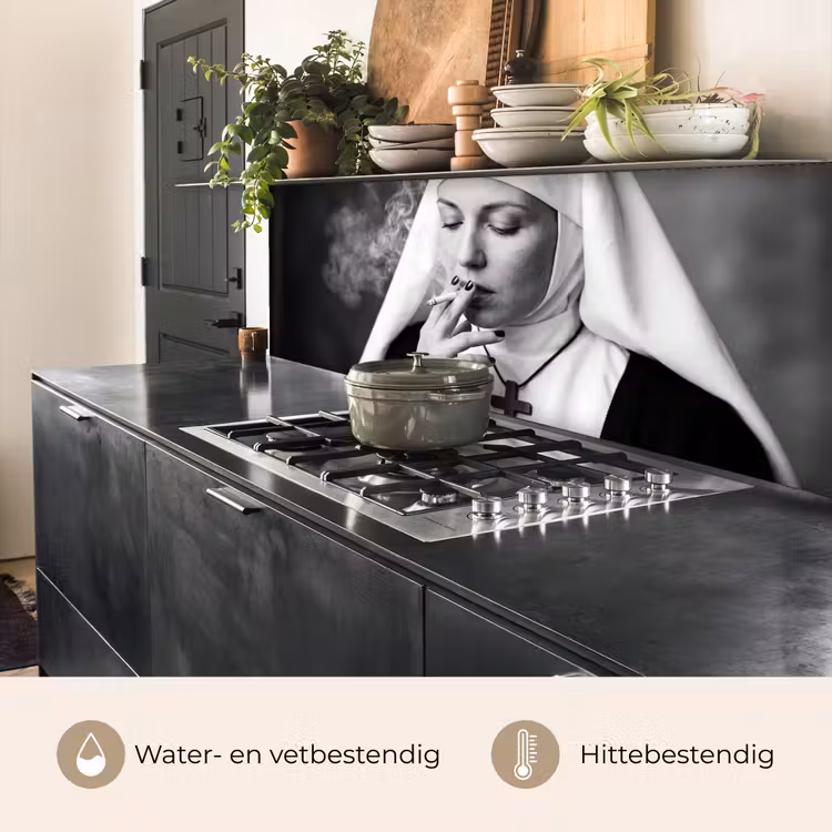 Keuken achterwand - Non - Roken - Portret - Zwart - Wit - Rebels — 3