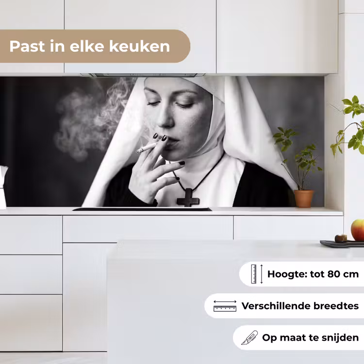 Keuken achterwand - Non - Roken - Portret - Zwart - Wit - Rebels — 4