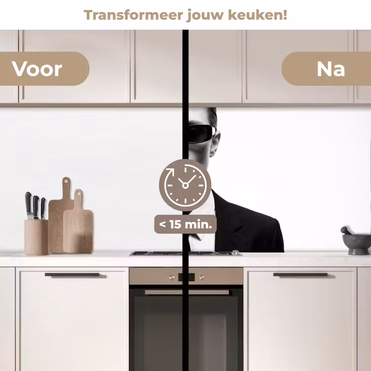 Keuken achterwand - Portret - Pak - Roken - Zwart - Wit - Stoer — 2