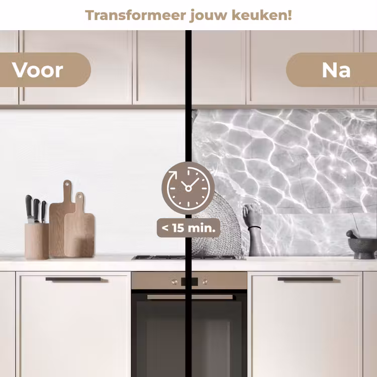 Keuken achterwand - Zwembad - Hoed - Water - Zwart - Wit - Zomers — 2
