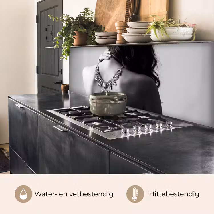 Keuken achterwand - Vrouw - Ketting - Fashion - Zwart - Wit — 3