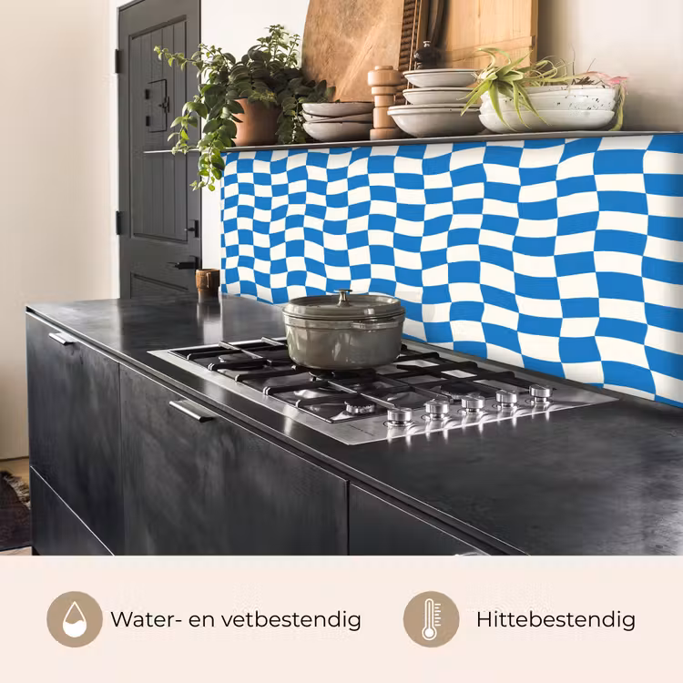 Keuken achterwand - Golvend - Patroon - Blauw — 3