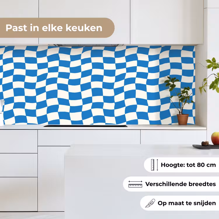 Keuken achterwand - Golvend - Patroon - Blauw — 4