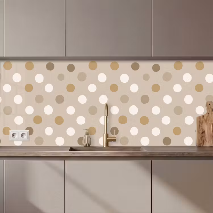 Keuken achterwand - Polka - Dots - Beige — 1