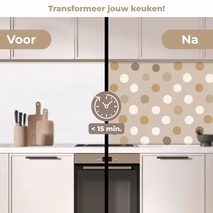 Keuken achterwand - Polka - Dots - Beige — 2