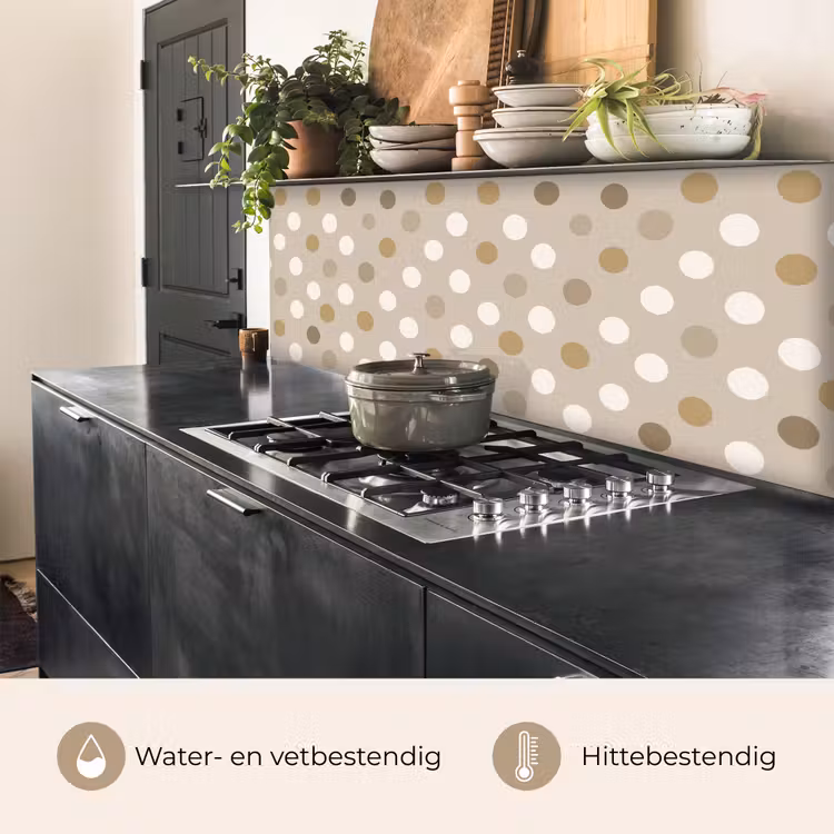 Keuken achterwand - Polka - Dots - Beige — 3