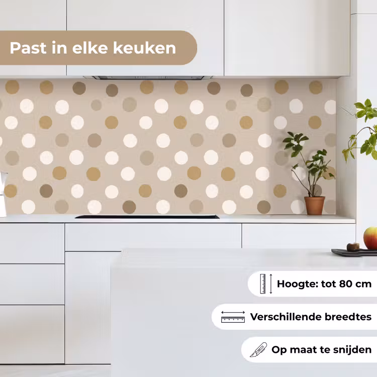 Keuken achterwand - Polka - Dots - Beige — 4