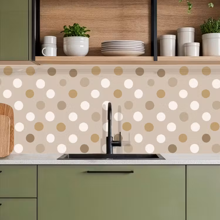 Keuken achterwand - Polka - Dots - Beige — 5