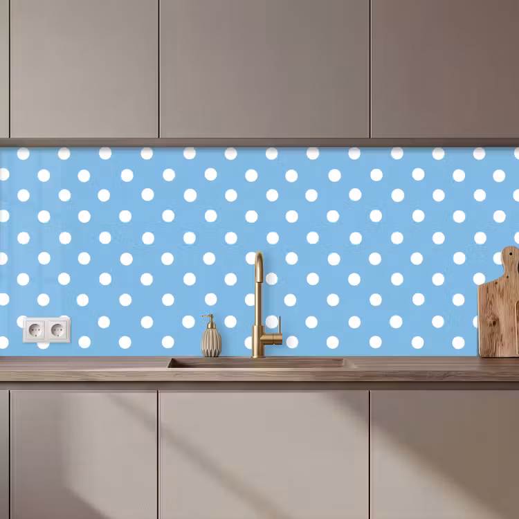 Keuken achterwand - Polka - Dots - Blauw — 1